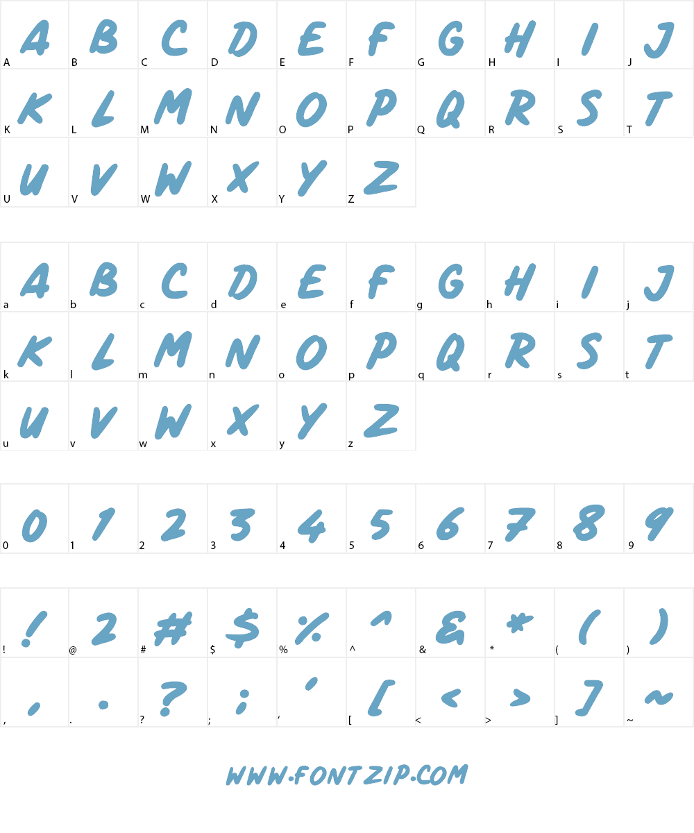 Comic Panels Font Character